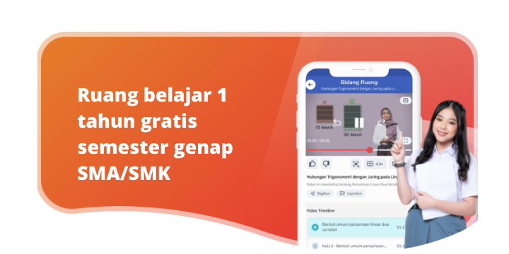 Ruang belajar 1 tahun gratis semester genap SMA/SMK